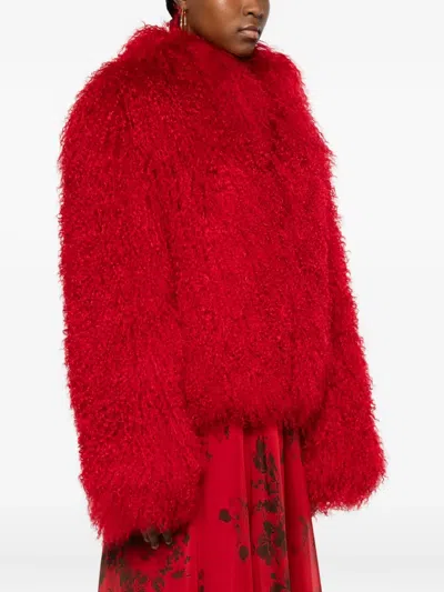Ducie Rochelle Shearling Jacket In Red