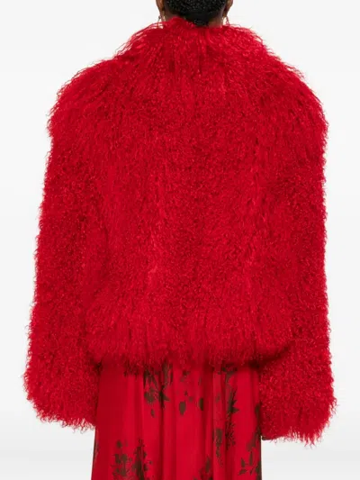 Ducie Rochelle Shearling Jacket In Red