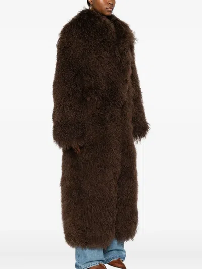 Ducie Faye Shearling Coat In Brown