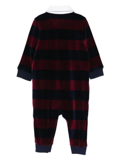 Polo Ralph Lauren Striped Romper In Red