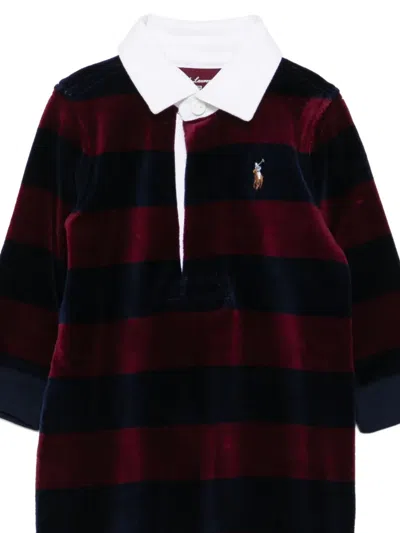 Polo Ralph Lauren Striped Romper In Red