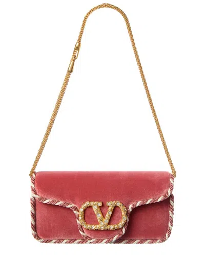 Valentino Vlogo Velvet Shoulder Bag In Multi