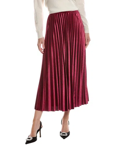 Anne Klein Pull-on Pleated Skirt In Burgundy