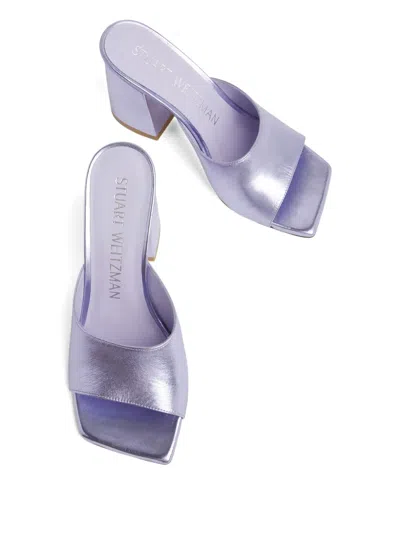 Stuart Weitzman High Heeled Sandals With Thick Heels In Purple