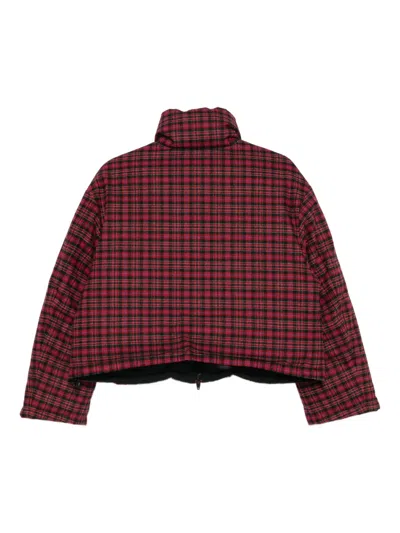 Juunj Plaid-pattern Zip-up Jacket In Red