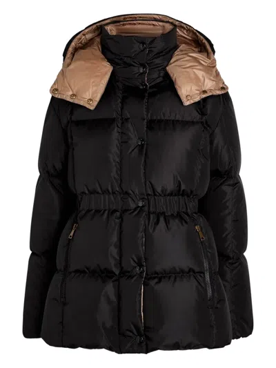 Moncler Womens Black Agneux Hooded Shell-down Jacket In Black