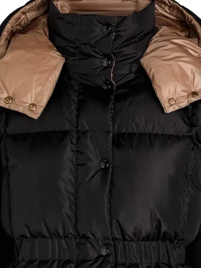 Moncler Womens Black Agneux Hooded Shell-down Jacket In Black