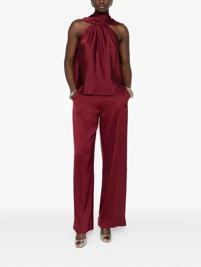 Simkhai Womens Oxblood Scarlett Cape Satin Top In Burgundy