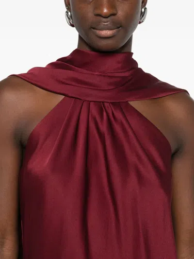 Simkhai Womens Oxblood Scarlett Cape Satin Top In Burgundy