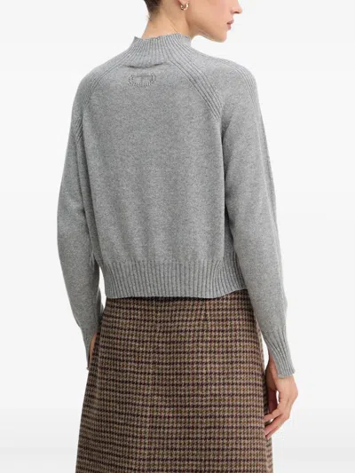 Twinset High-neck Wool Sweater In Gray