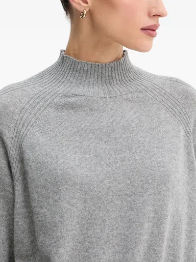 Twinset High-neck Wool Sweater In Gray
