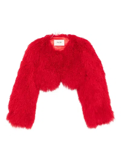 Ducie Becca Shearling Jacket In Red