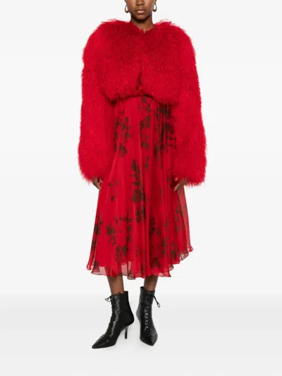 Ducie Becca Shearling Jacket In Red