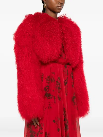 Ducie Becca Shearling Jacket In Red