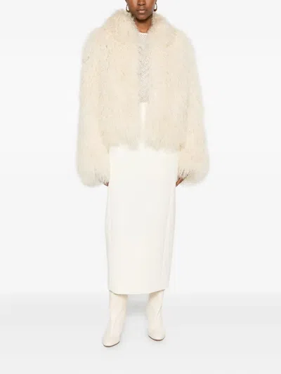 Ducie Rochelle Shearling Jacket In White