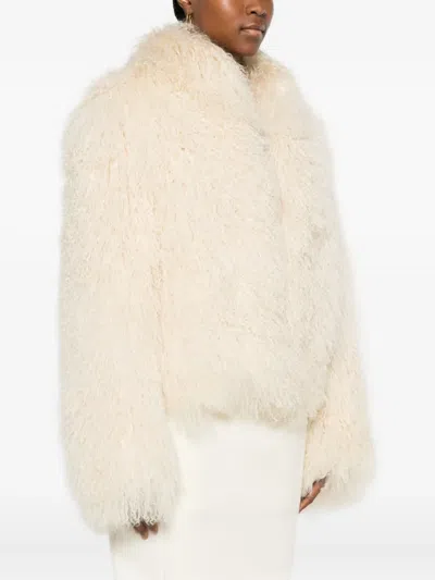 Ducie Rochelle Shearling Jacket In White