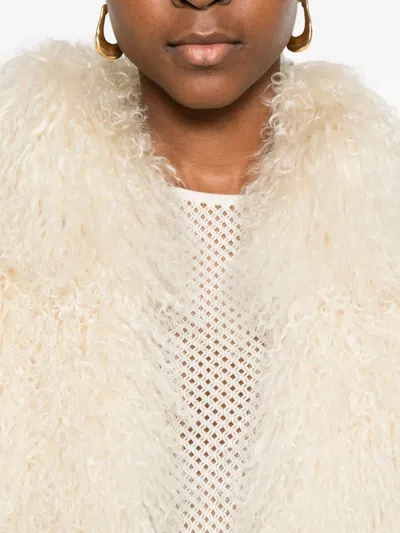 Ducie Rochelle Shearling Jacket In White