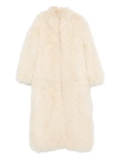 Ducie Faye Shearling Coat In Neutral