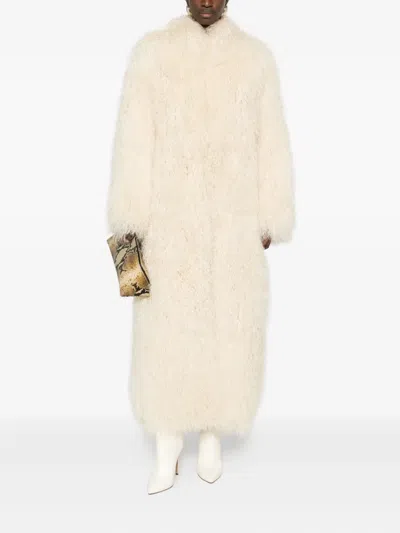 Ducie Faye Shearling Coat In Neutral