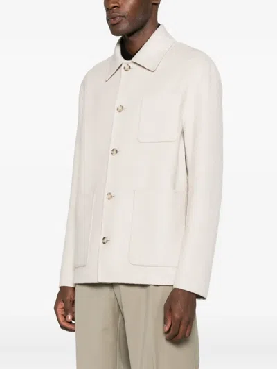 Manuel Ritz Long-sleeved Shirt Jacket In Neutral
