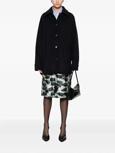 Manuel Ritz Buttoned Wool-blend Coat In Black