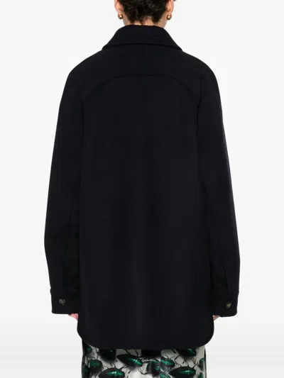 Manuel Ritz Buttoned Wool-blend Coat In Black