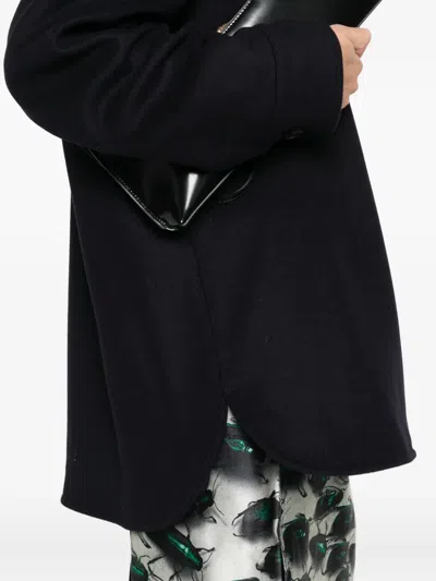 Manuel Ritz Buttoned Wool-blend Coat In Black