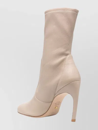 Stuart Weitzman Dune Luxecurve 100 Stretch Stiletto Bootie In Neutral