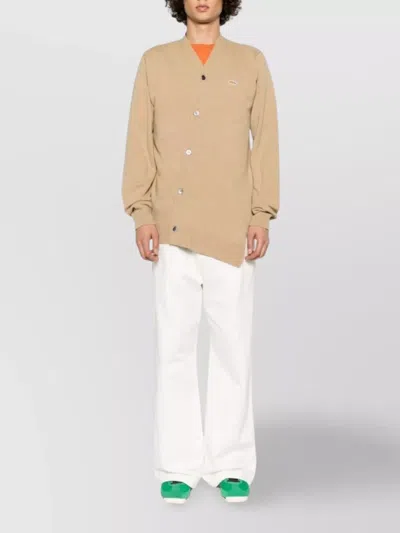 Comme Des Garçons Asymmetric Hem Knitwear Ribbed Cuffs In Neutral