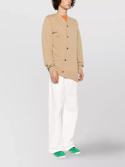 Comme Des Garçons Asymmetric Hem Knitwear Ribbed Cuffs In Neutral