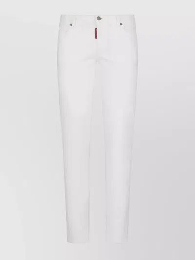 Dsquared2 Five-pocket Trousers With Belt Loops And Rivets In Gray