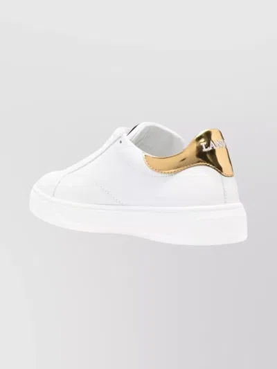 Lanvin Low-top Sneakers Gold-tone Detail In White