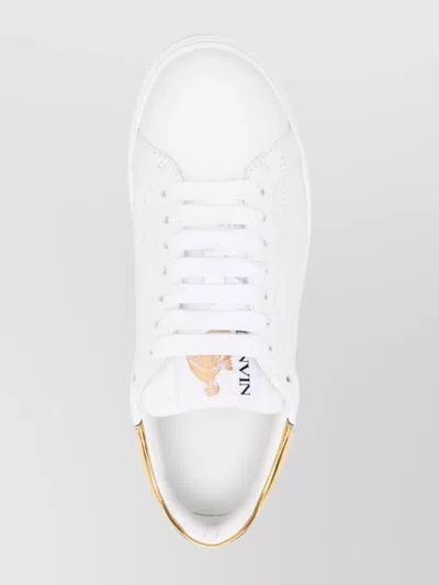 Lanvin Low-top Sneakers Gold-tone Detail In White