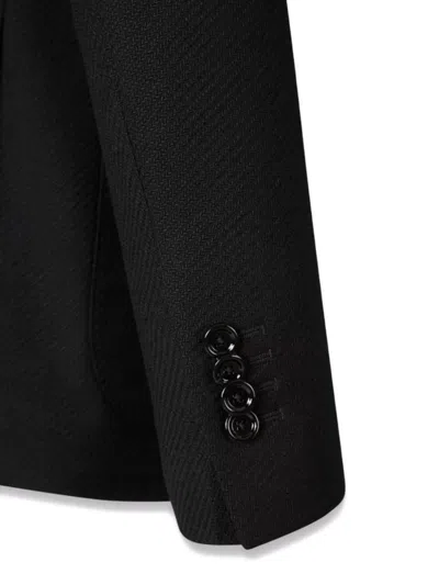 Lardini Herringbone Blazer With Notch Lapel And Pockets In Blue