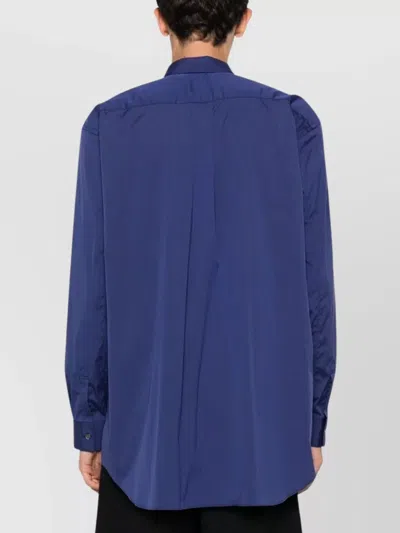 Comme Des Garçons Button-down Collar Long Sleeve Shirt With Pockets In Blue