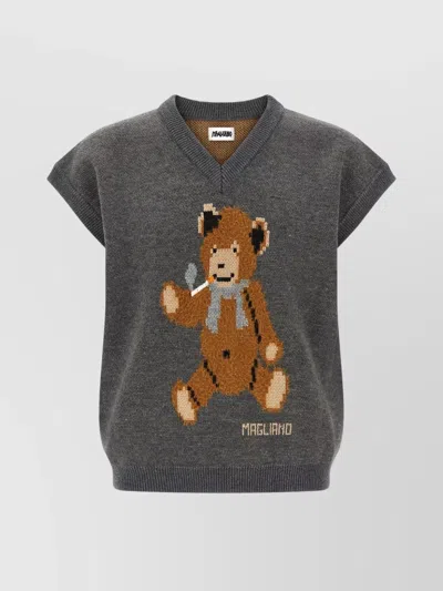 Magliano Wool Vest With Print In Gray