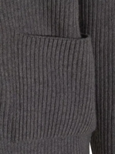 Lardini Hooded Sweater Featuring Front Pockets In Gray