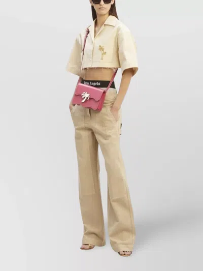 Palm Angels Cross-body Bag With Adjustable Strap And Motif In Pink