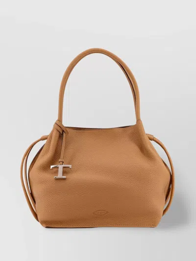 Tod's Leather Shoulder Bag Double Handles In Brown