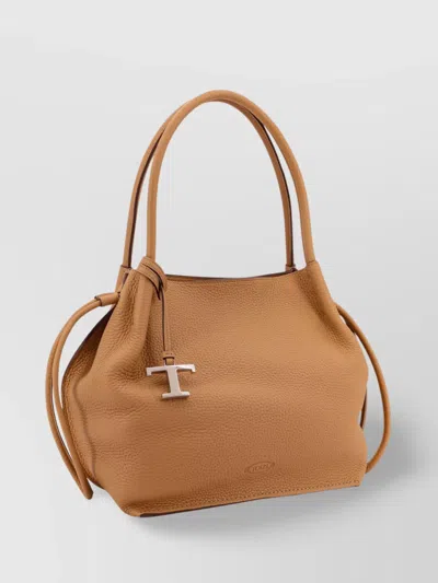 Tod's Leather Shoulder Bag Double Handles In Brown