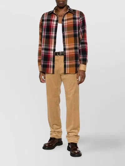 Dsquared2 Corduroy Trousers With Pockets And Loops In Brown