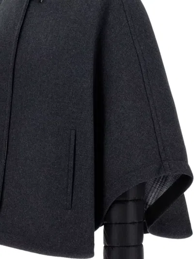 Fay Versatile High Collar Quilted Cape In Black