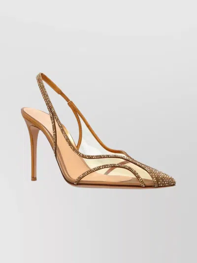 Gianvito Rossi Stiletto Pumps Crystal Embellishments In Brown