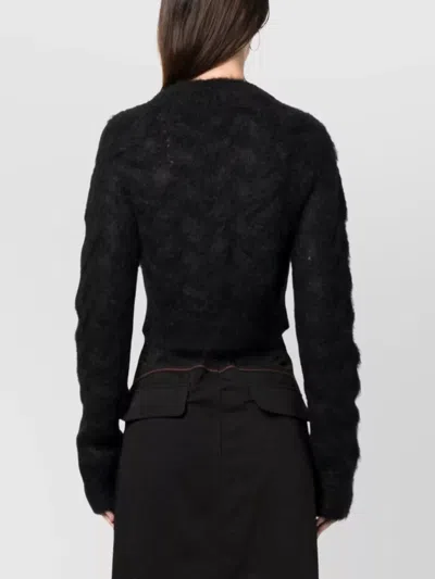 Dsquared2 Cropped Knit Pullover Long Sleeves In Black