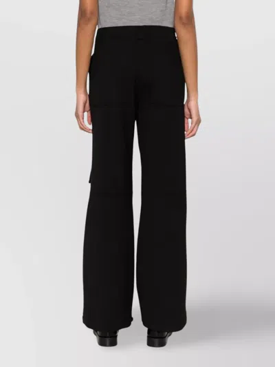 P.a.r.o.s.h Cargo Flared Trousers Side Pockets In Black