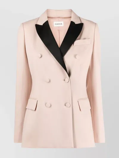 P.a.r.o.s.h Tailored Jacket With Notched Lapels And Pockets In Pink