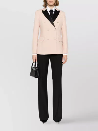 P.a.r.o.s.h Tailored Jacket With Notched Lapels And Pockets In Pink