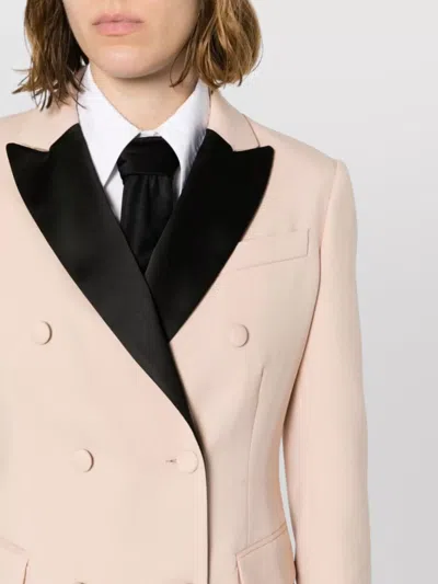 P.a.r.o.s.h Tailored Jacket With Notched Lapels And Pockets In Pink