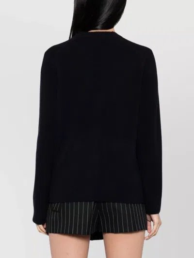 Maison Kitsuné V-neck Long Sleeve Wool Cardigan In Black