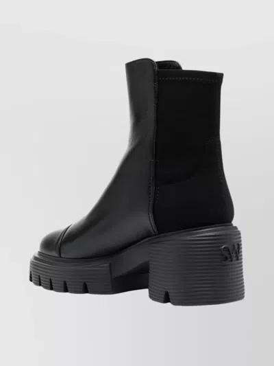 Stuart Weitzman Chunky Sole Ankle Boots With Block Heel In Black